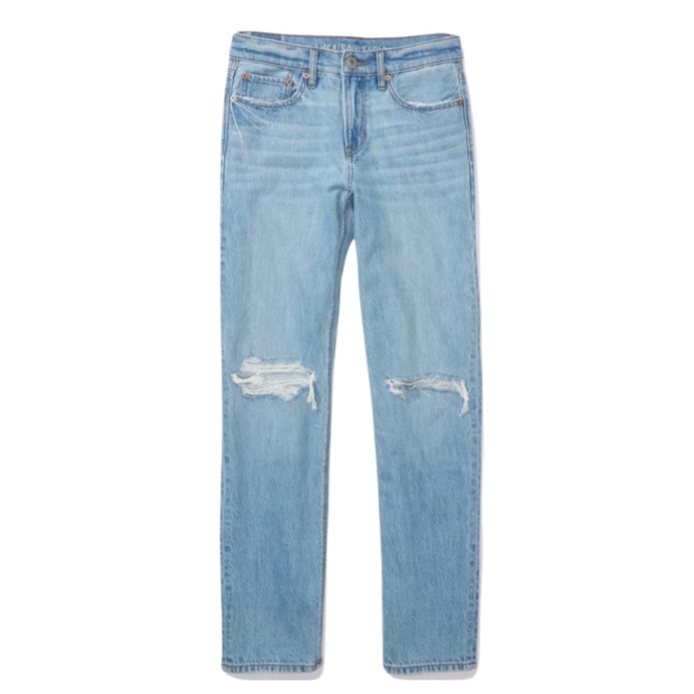 AE Distressed 90s Straight Jeans in Effortlessly Cool Color